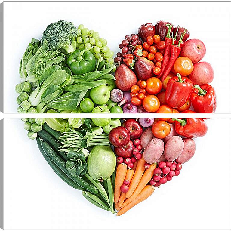 Модульная картина - Сердце из овощей
