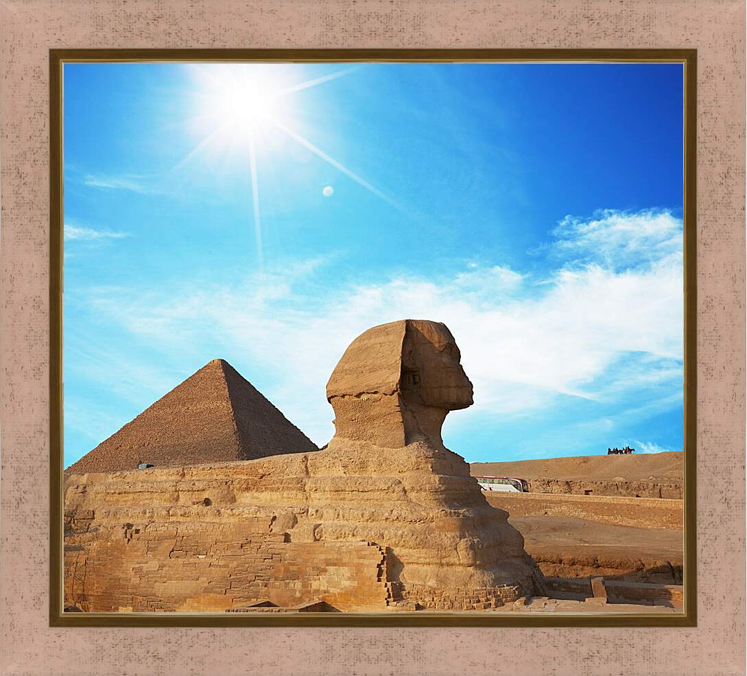 Картина в раме - Сфинкс под Египетским солнцем
