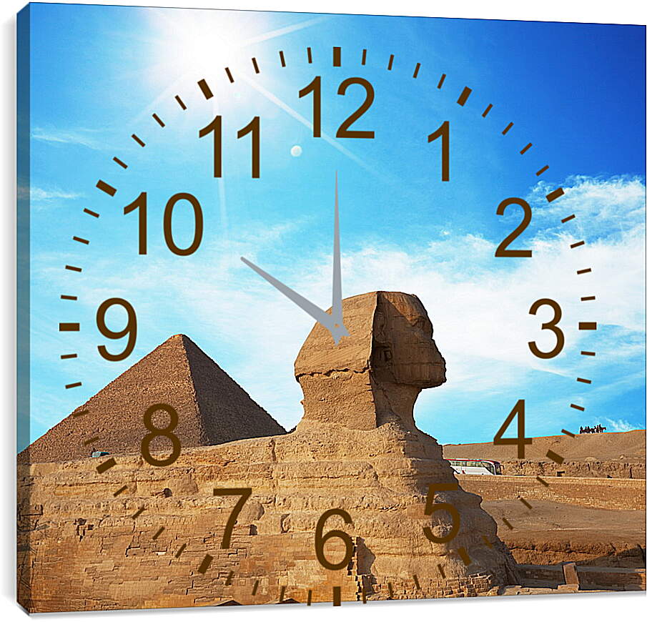 Часы картина - Сфинкс под Египетским солнцем
