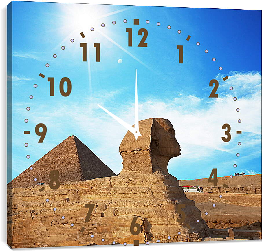 Часы картина - Сфинкс под Египетским солнцем
