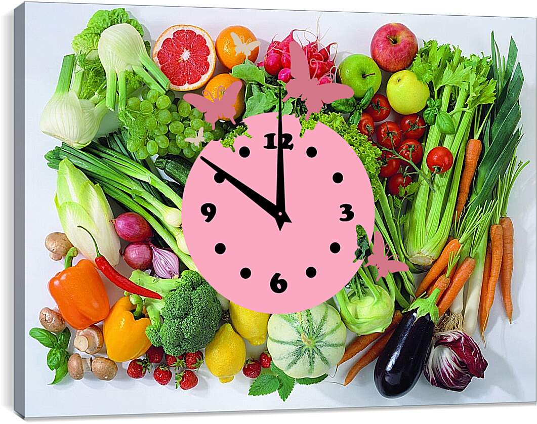 Часы картина - Овощи