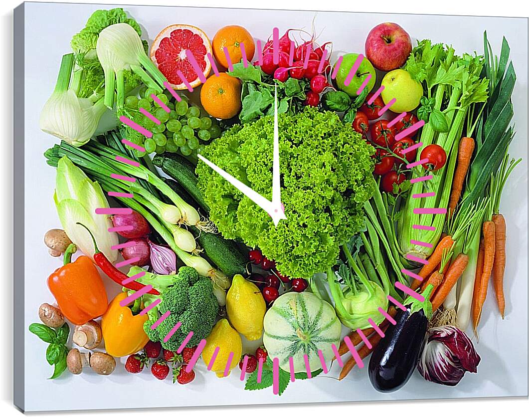Часы картина - Овощи