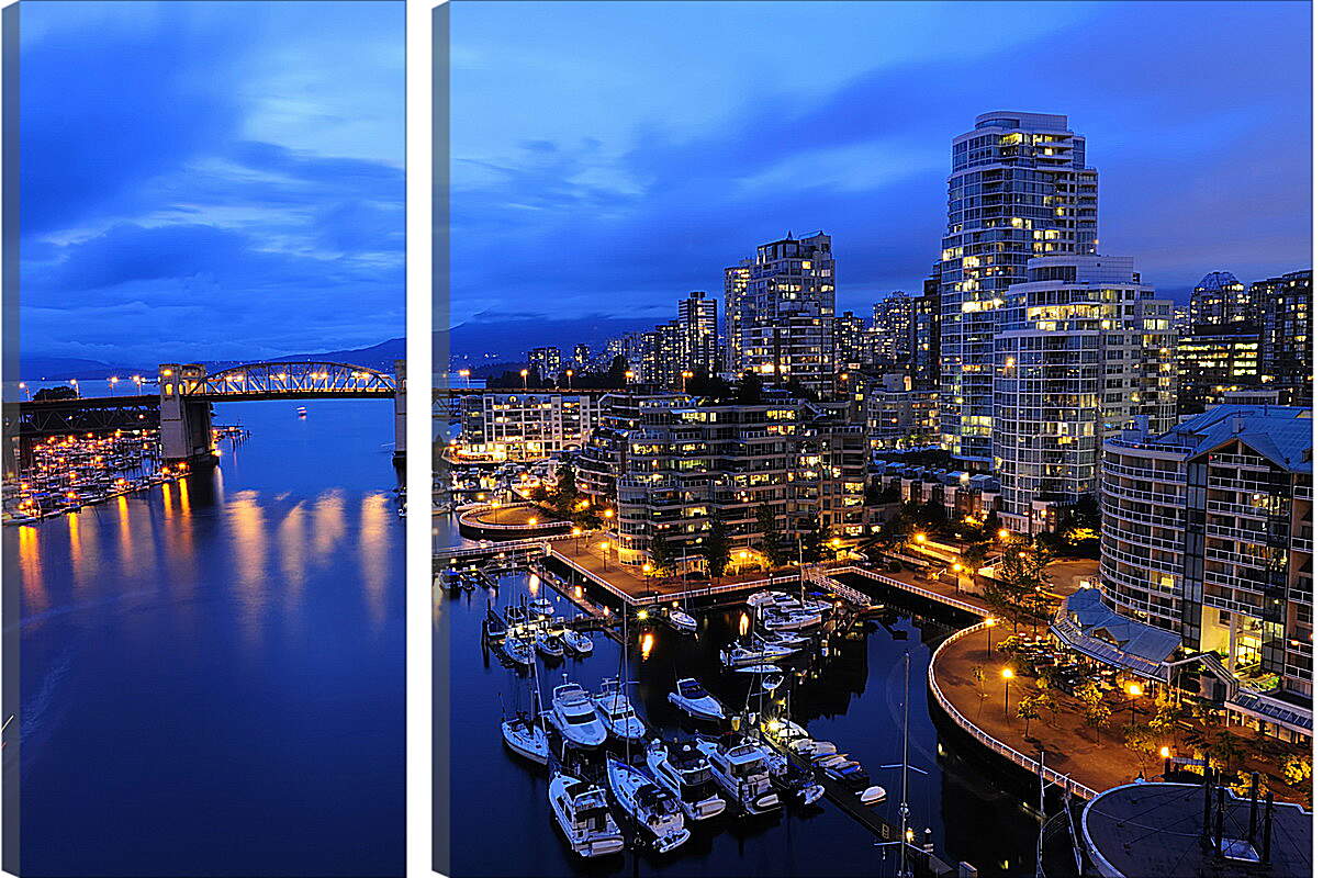 Модульная картина - Стоянка яхт, Ванкувер
