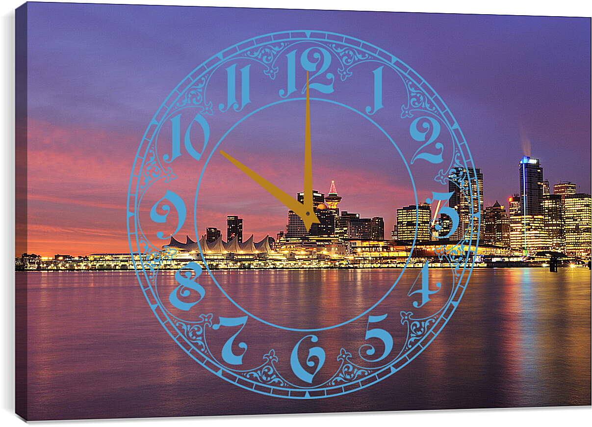 Часы картина - Город с воды
