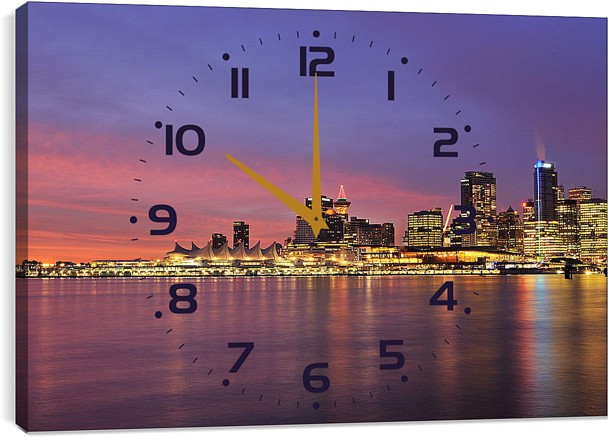 Часы картина - Город с воды
