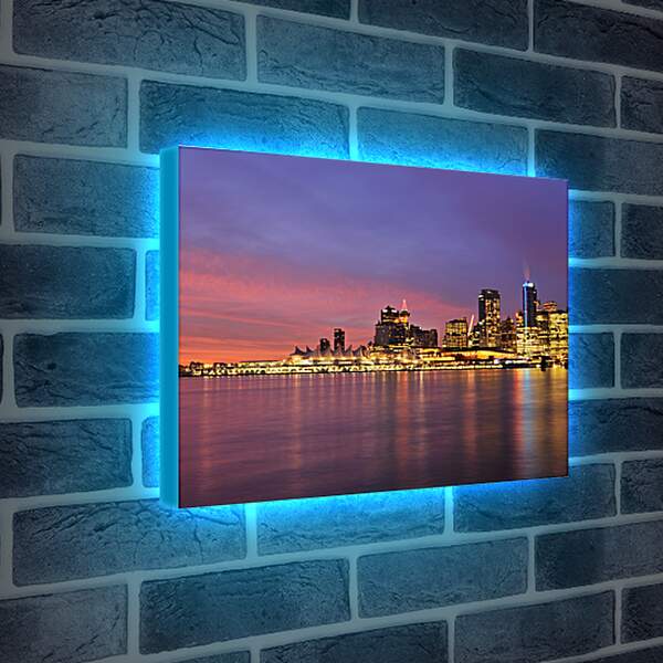 Лайтбокс световая панель - Город с воды
