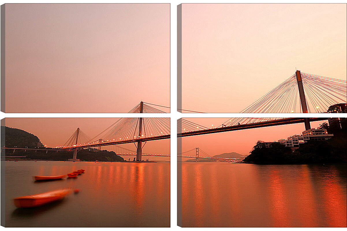 Модульная картина - Мост в Гонконге