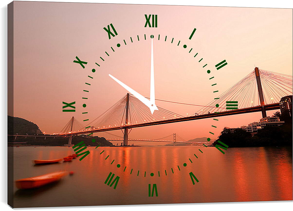 Часы картина - Мост в Гонконге