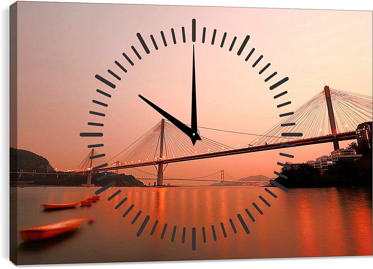 Часы картина - Мост в Гонконге
