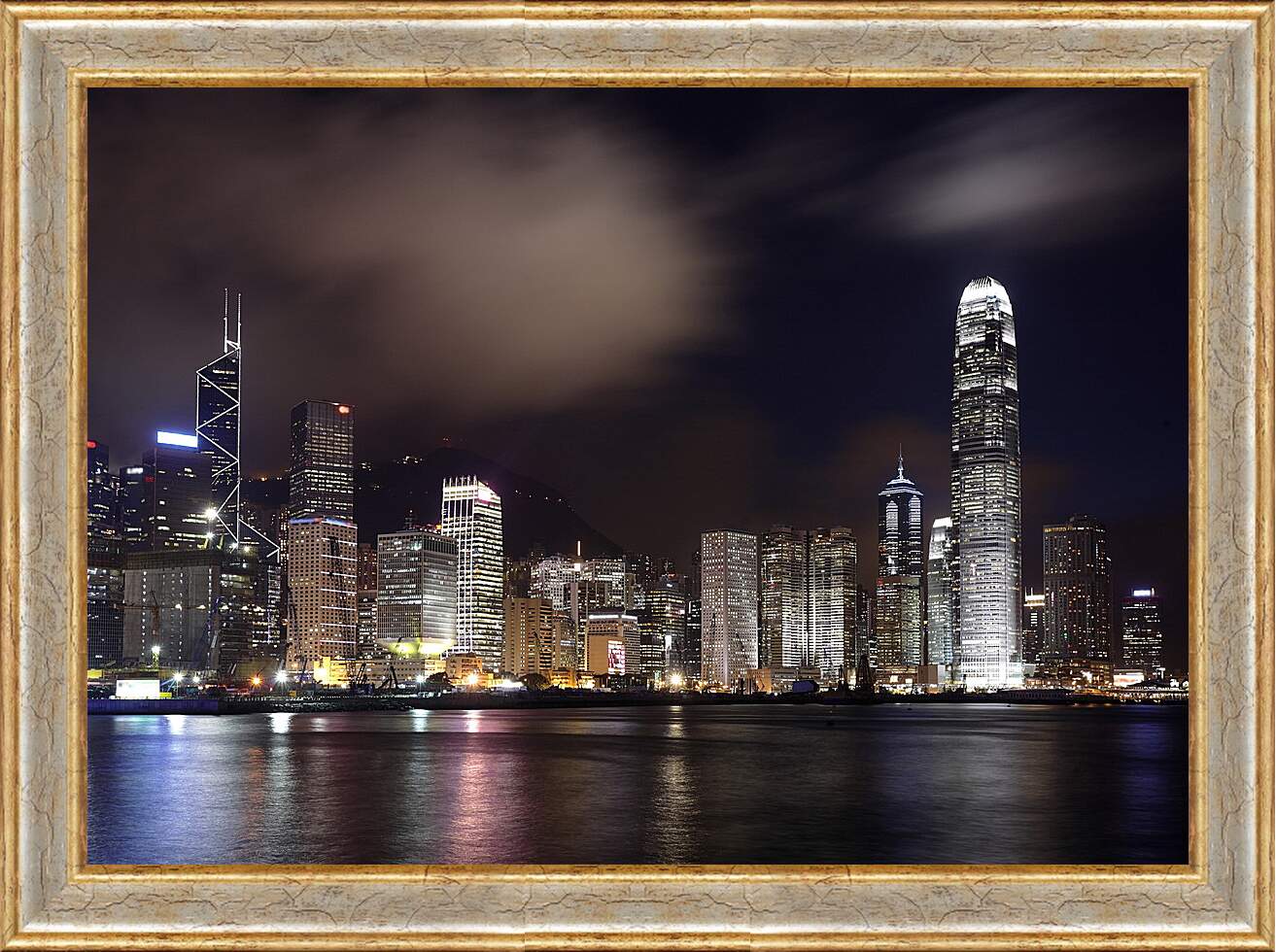 Картина в раме - Гонконг ночью
