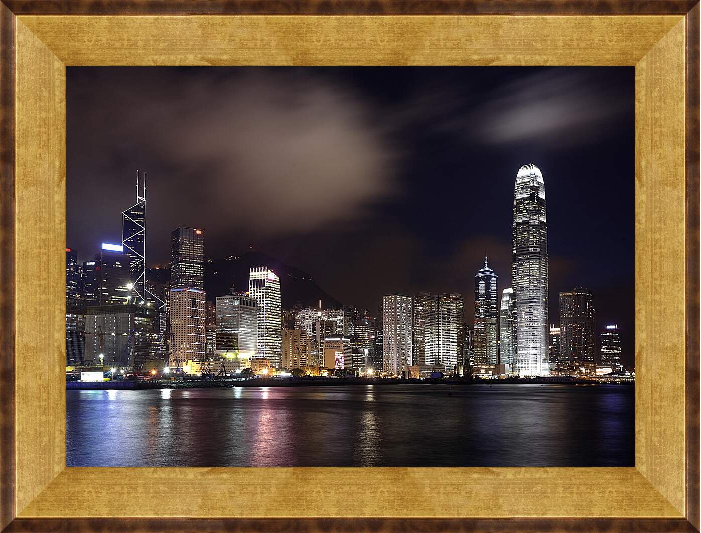 Картина в раме - Гонконг ночью
