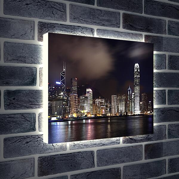 Лайтбокс световая панель - Гонконг ночью
