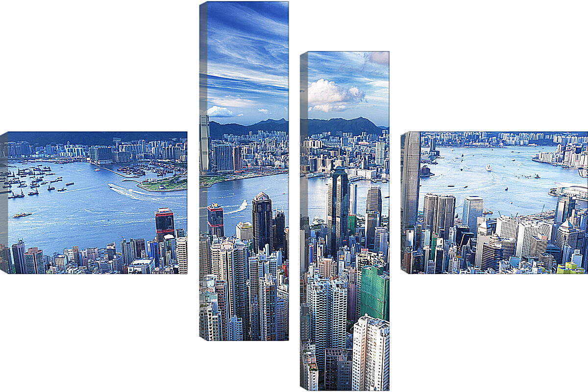 Модульная картина - Гонконг с высоты птичьего полета