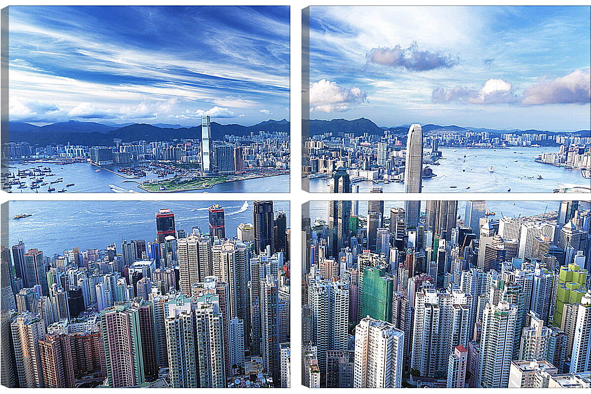 Модульная картина - Гонконг с высоты птичьего полета