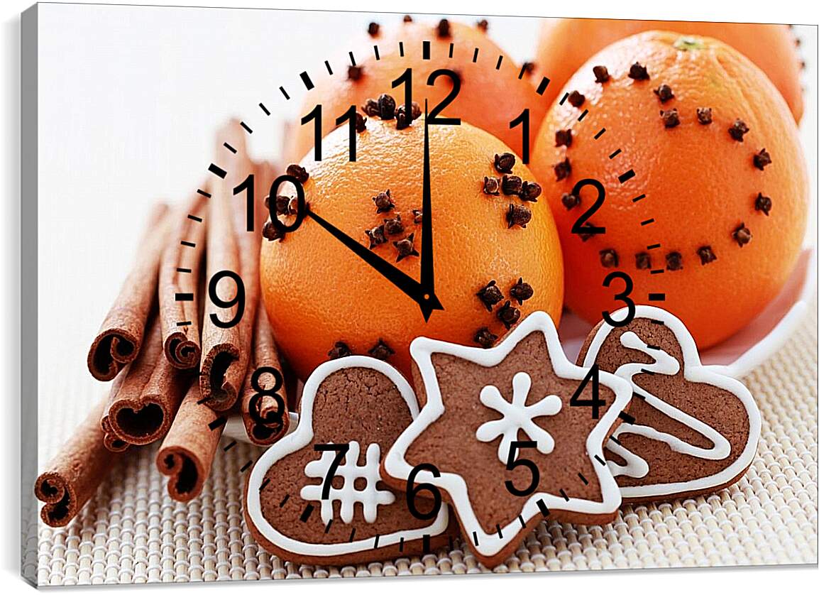Часы картина - Печенье и апельсины