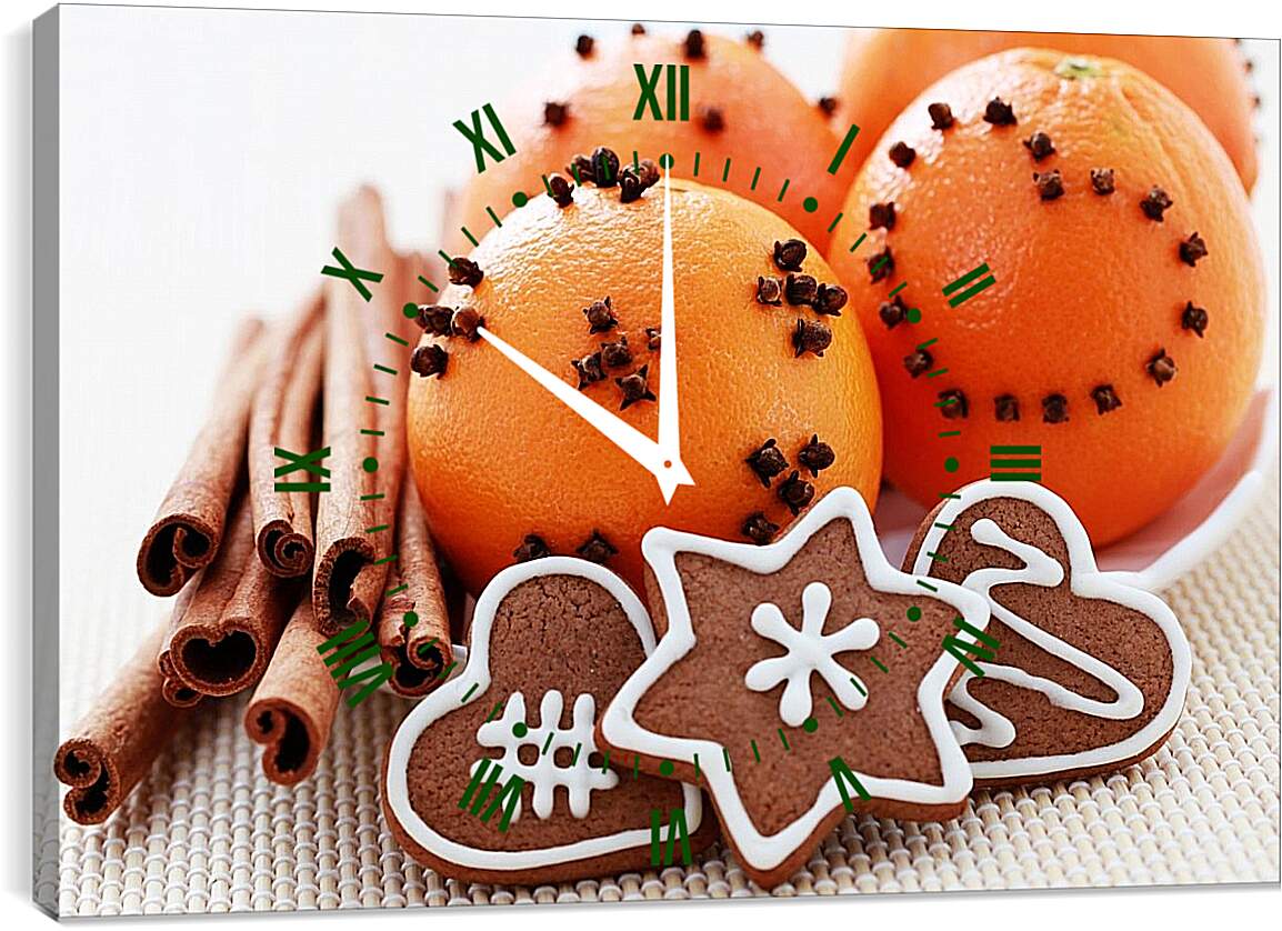 Часы картина - Печенье и апельсины