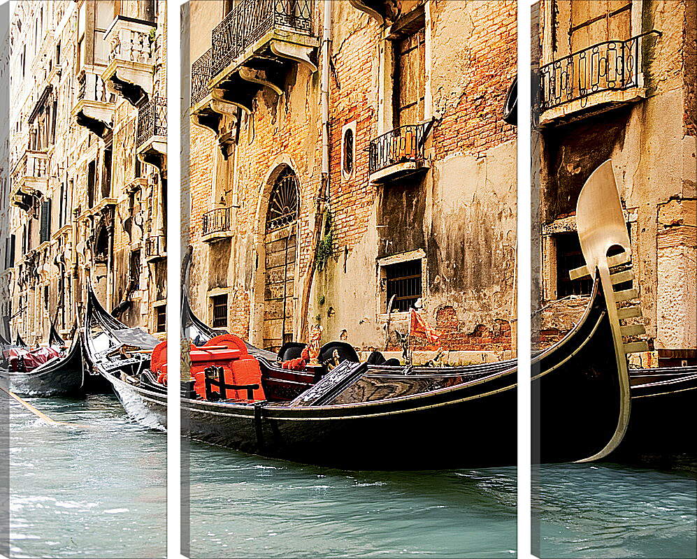 Модульная картина - Италия. Венеция в стиле гранж.