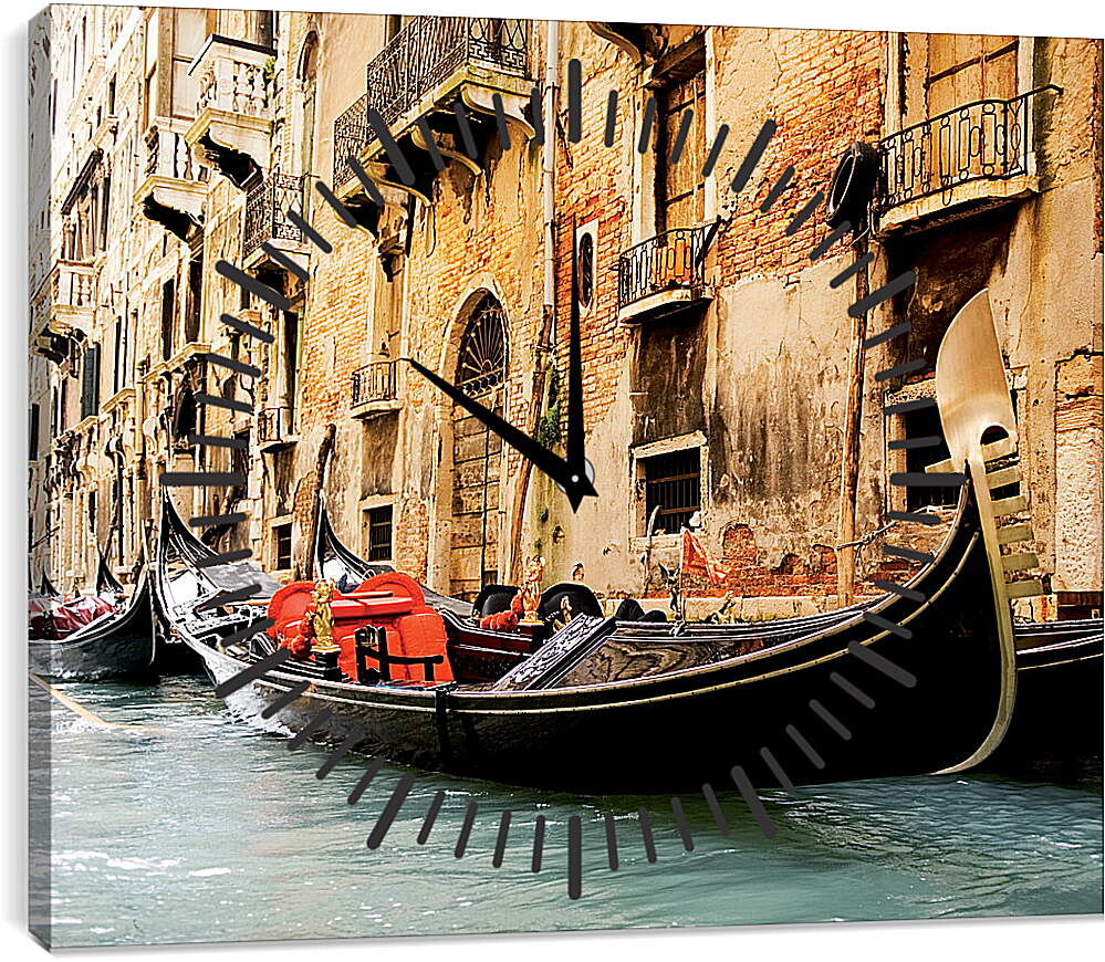 Часы картина - Италия. Венеция в стиле гранж.
