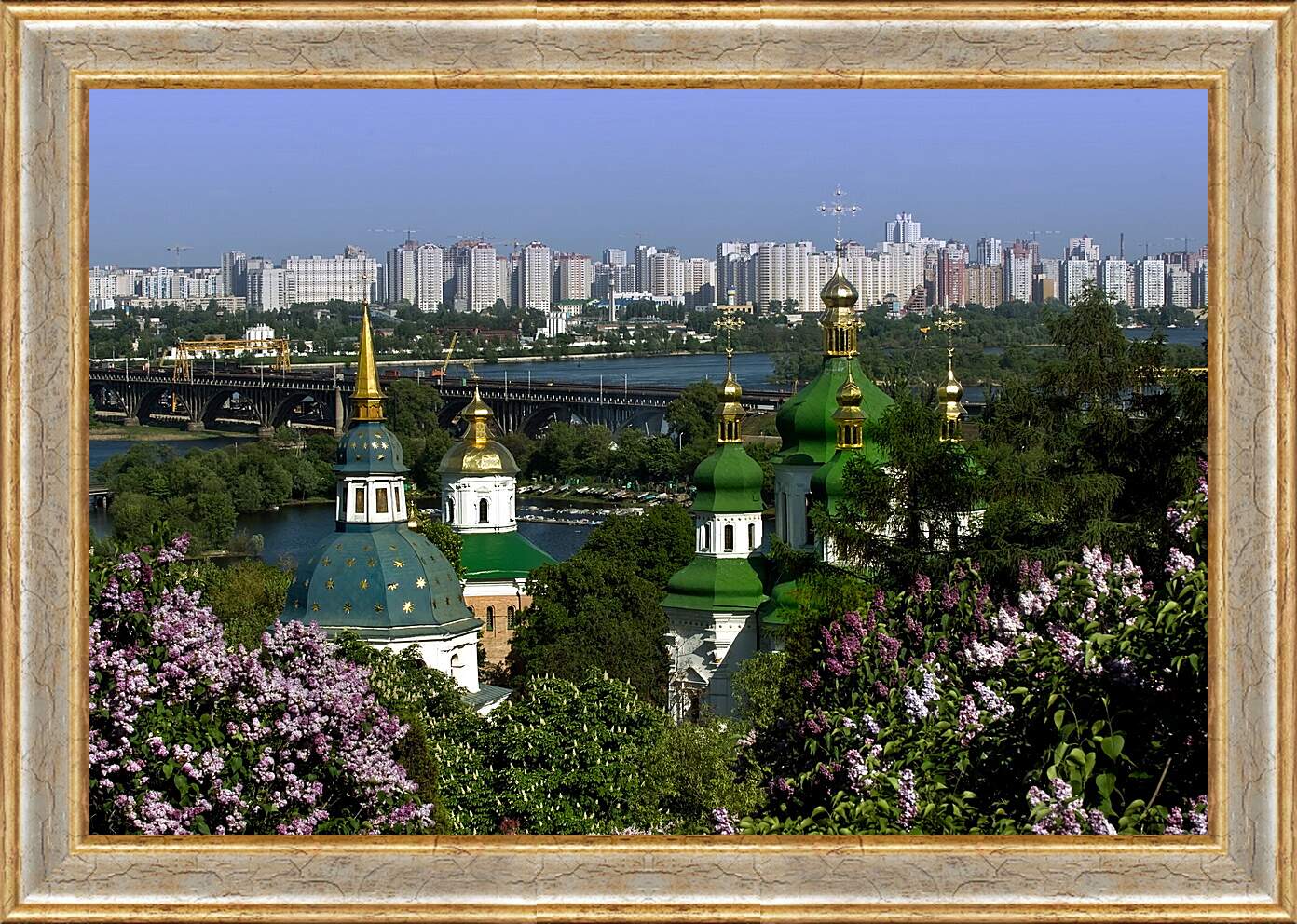 Картина в раме - Купола церкви Киев
