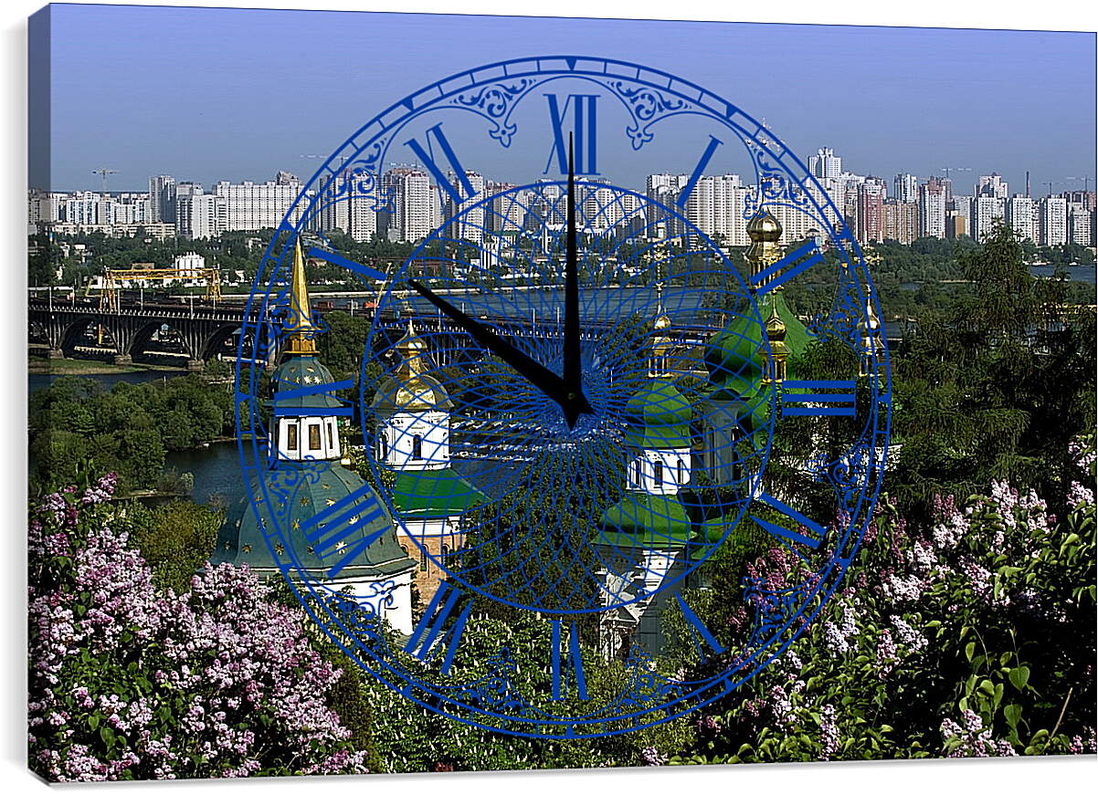 Часы картина - Купола церкви Киев
