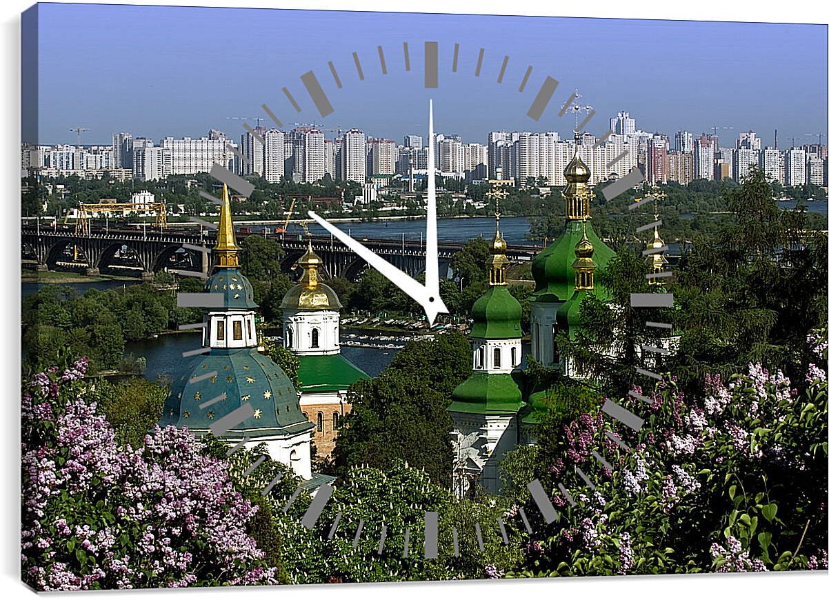 Часы картина - Купола церкви Киев
