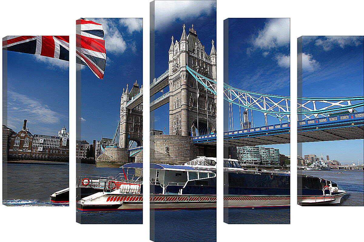 Модульная картина - Лондон. Флаг Британии.