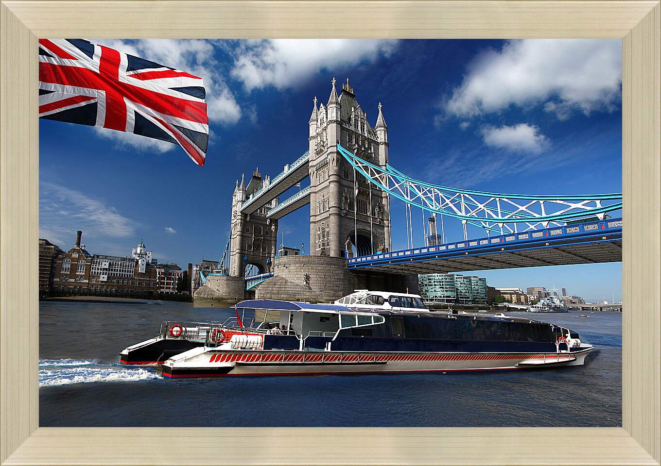 Картина в раме - Лондон. Флаг Британии.