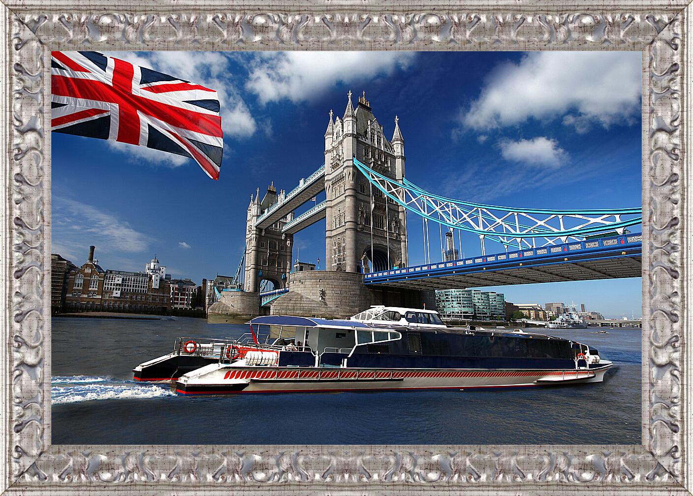 Картина в раме - Лондон. Флаг Британии.