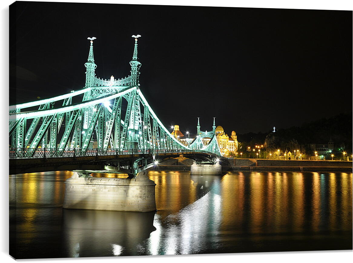 Постер и плакат - Ночь, мост, Будапешт