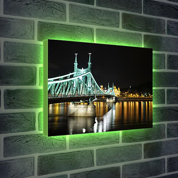 Лайтбокс световая панель - Ночь, мост, Будапешт