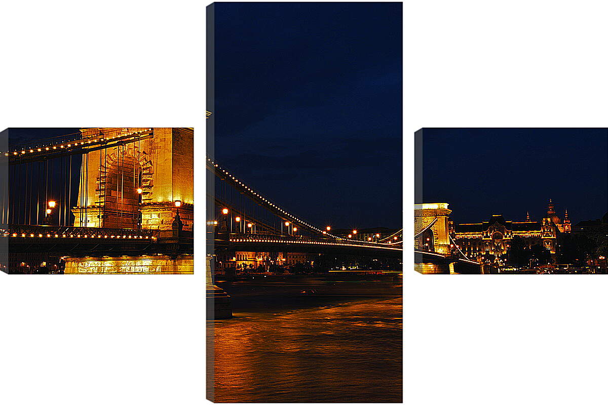 Модульная картина - Ночной Будапешт