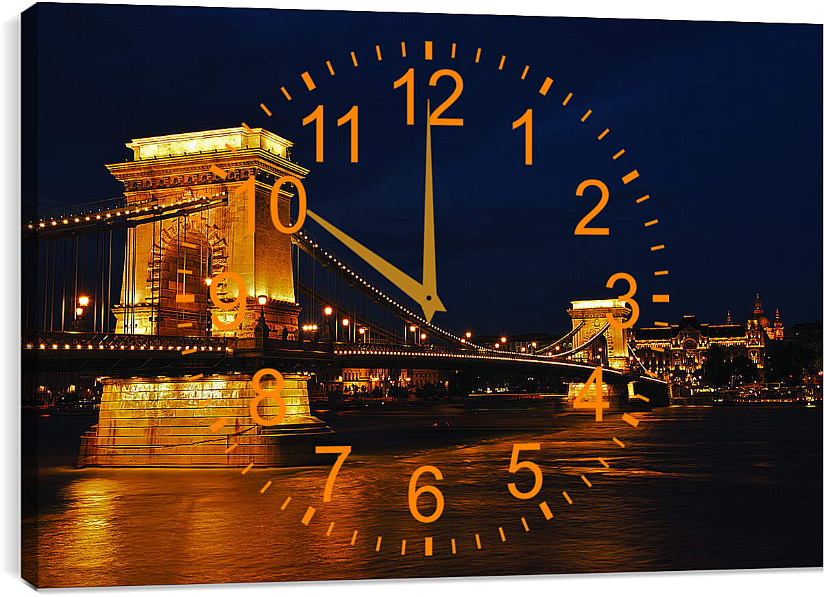 Часы картина - Ночной Будапешт