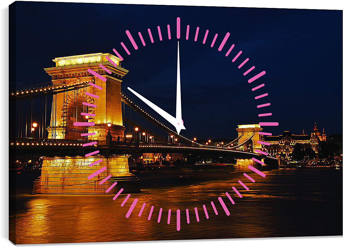 Часы картина - Ночной Будапешт