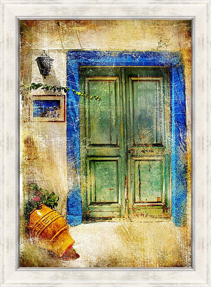 Картина в раме - Старые улицы Греции