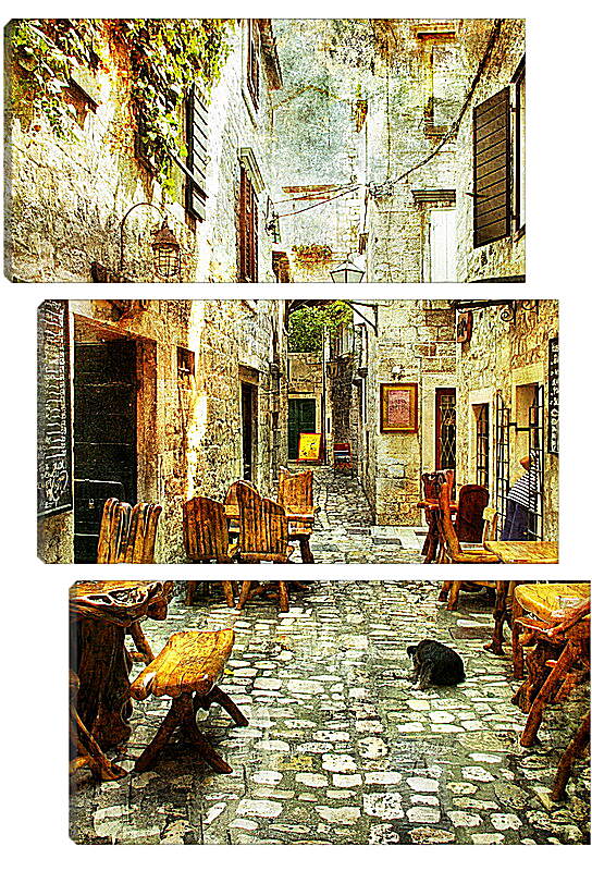 Модульная картина - Старые улицы Греции