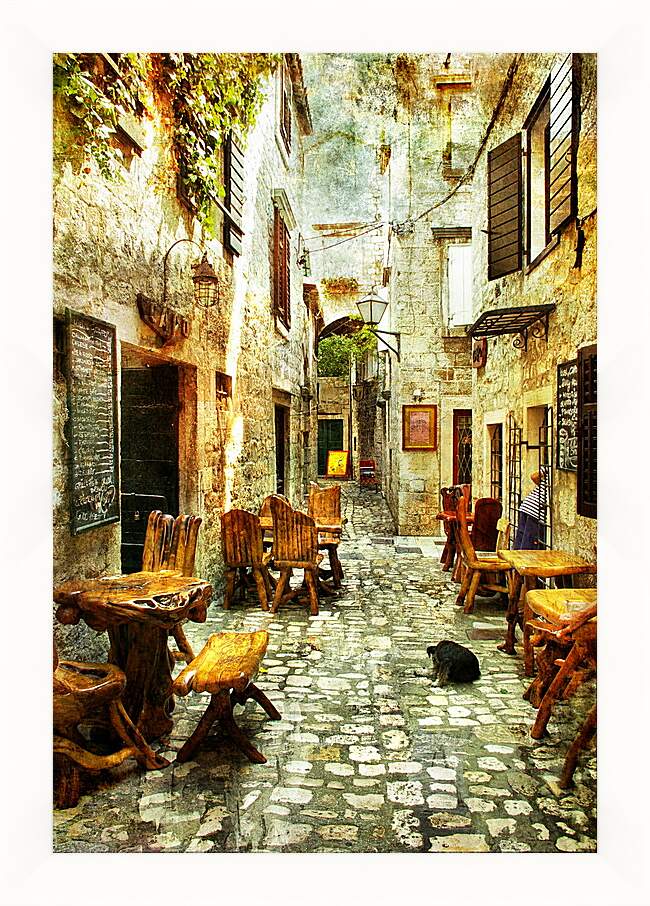 Картина в раме - Старые улицы Греции