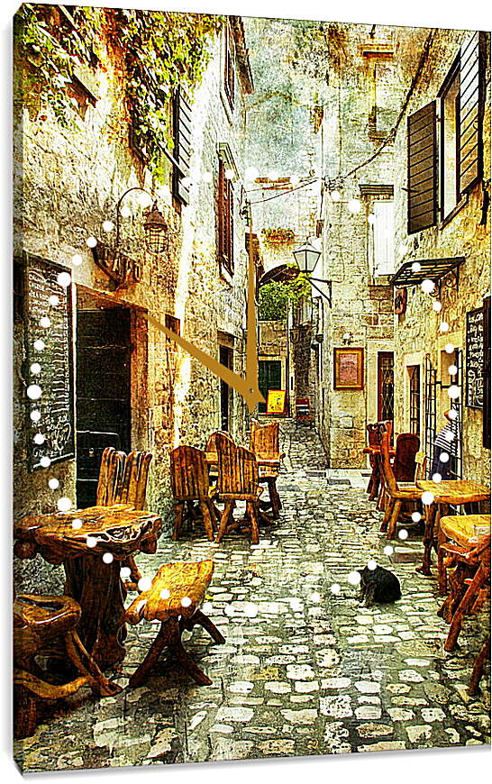 Часы картина - Старые улицы Греции