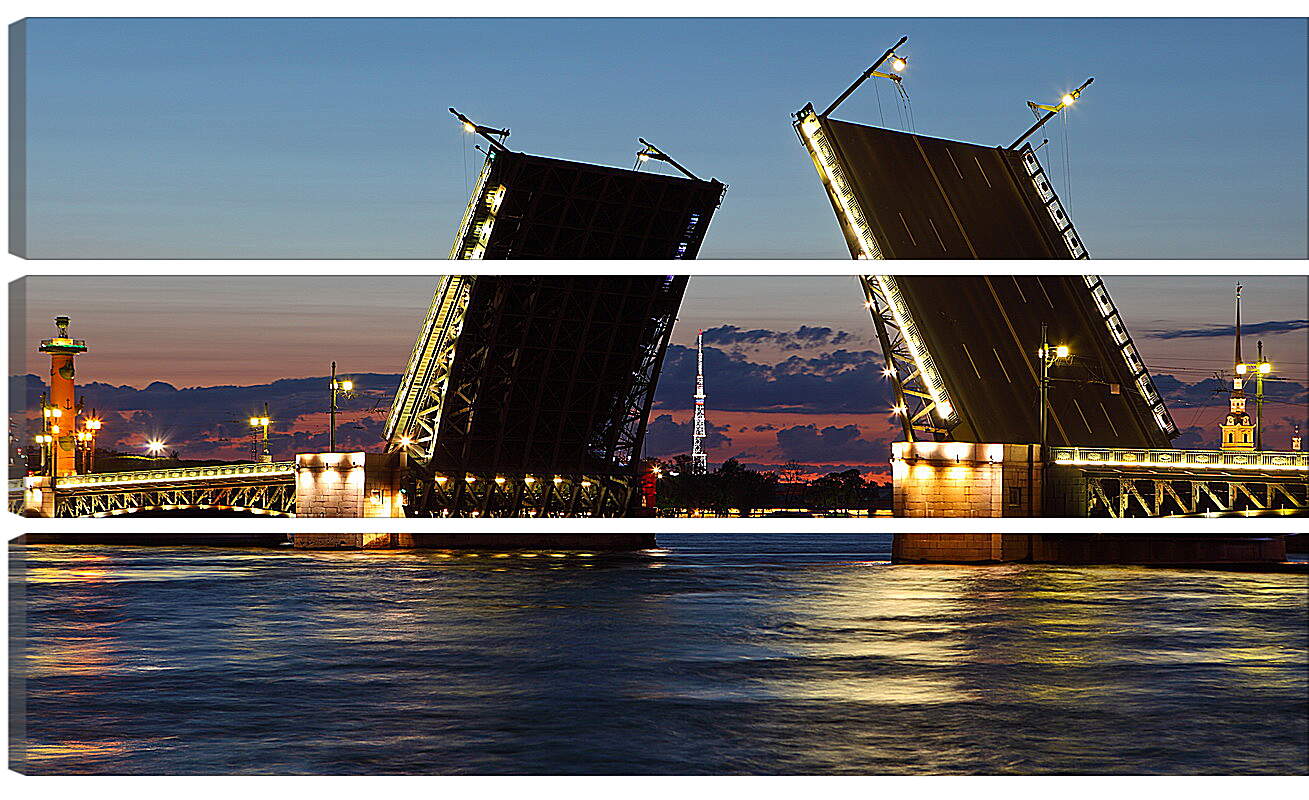 Модульная картина - Разводной мост. Санкт-Петербург.
