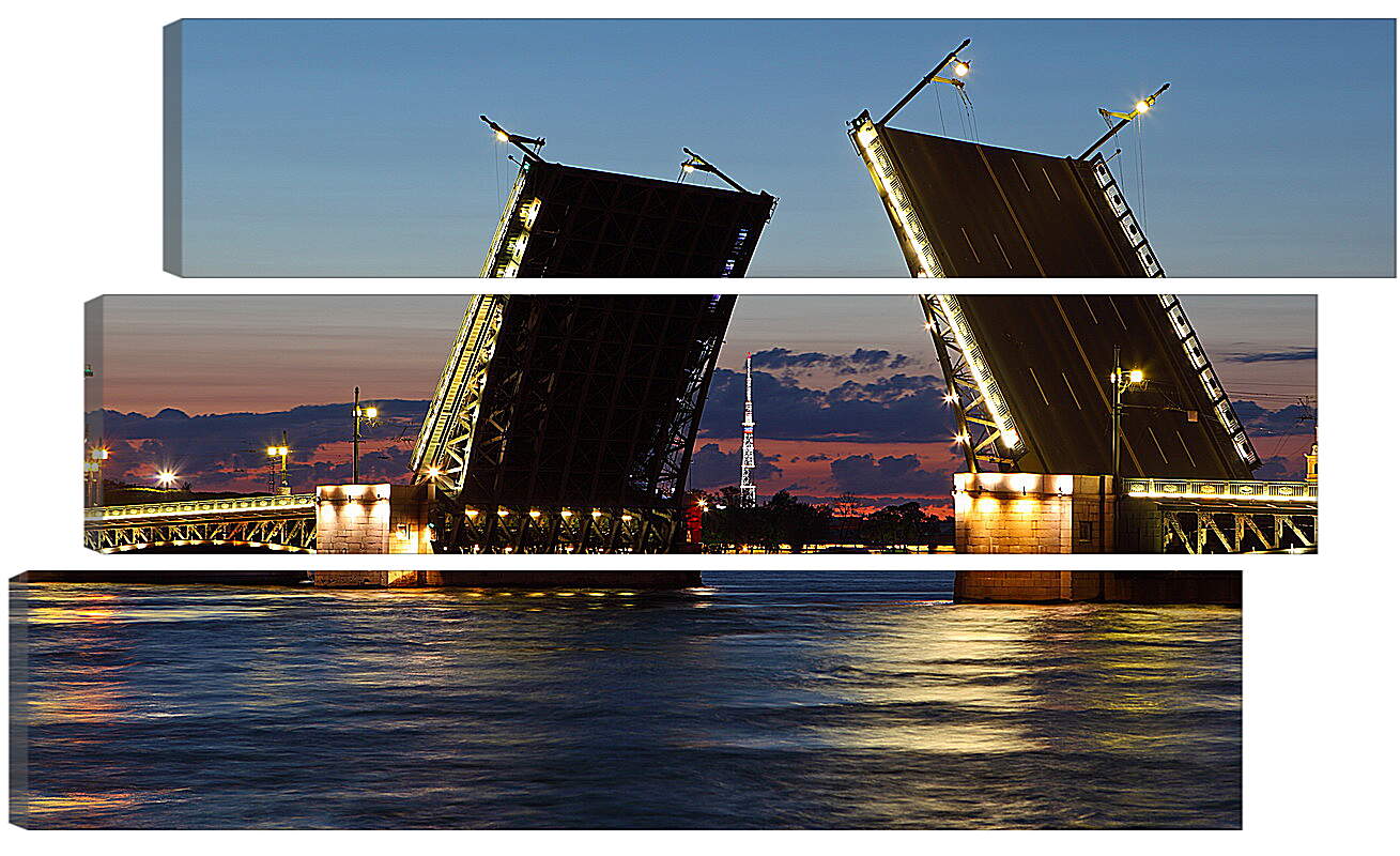 Модульная картина - Разводной мост. Санкт-Петербург.