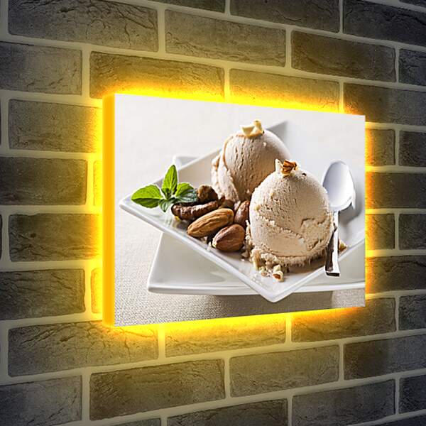 Лайтбокс световая панель - Мороженое с орехами