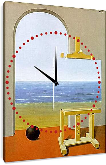 Часы картина - The human condition. (Условия человеческого состояния) Рене Магритт