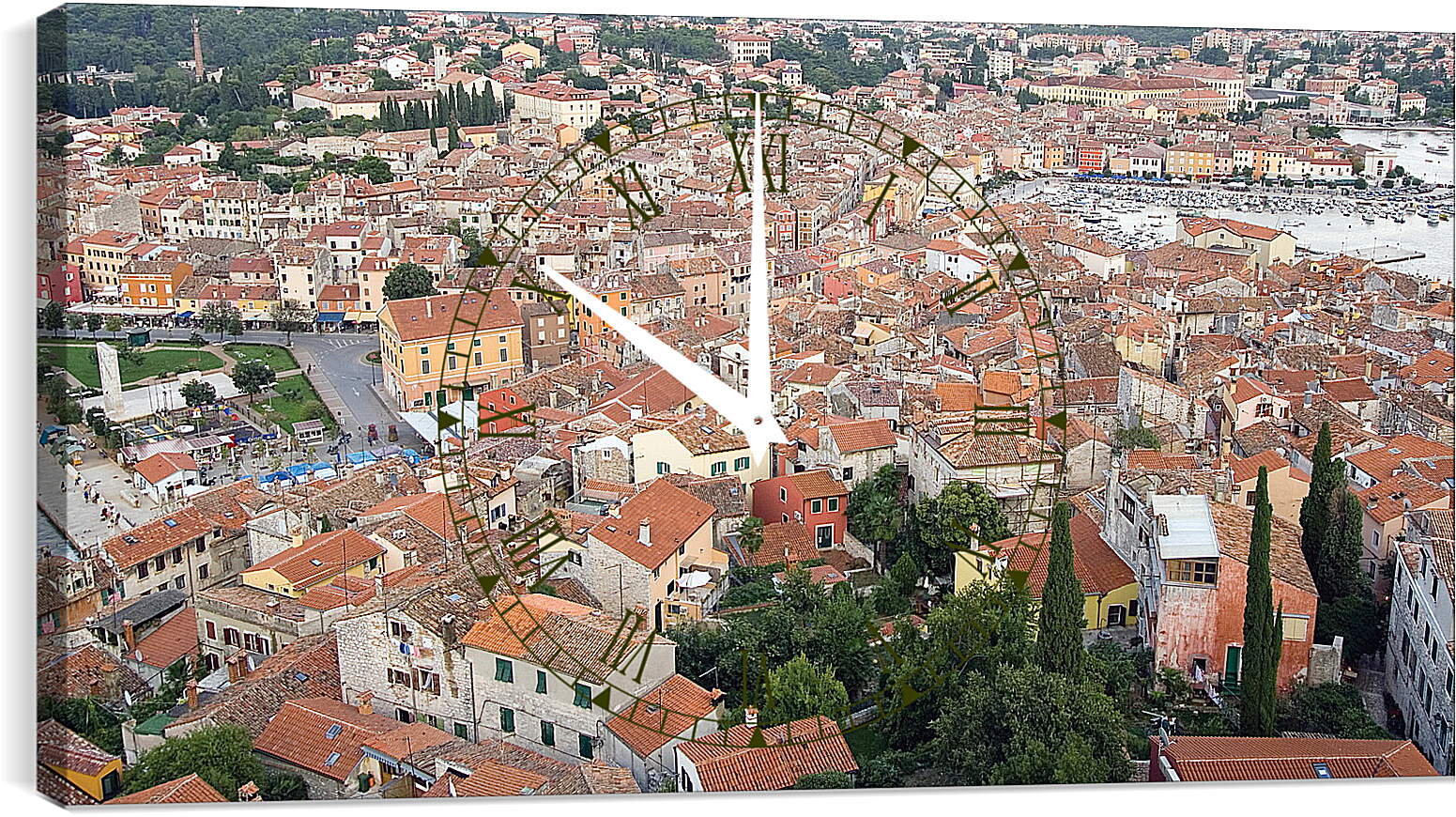Часы картина - Крыши, город Ровинь, Хорватия

