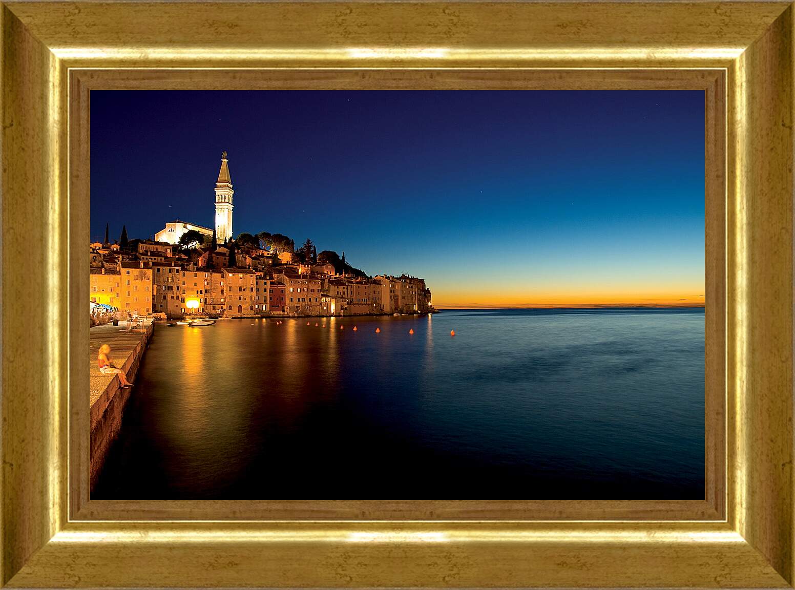 Картина в раме - Хорватия после заката
