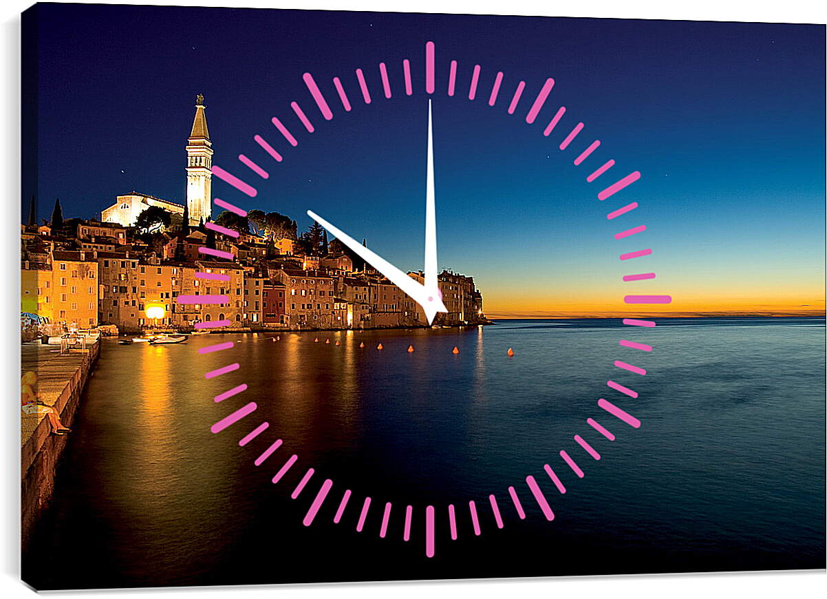 Часы картина - Хорватия после заката

