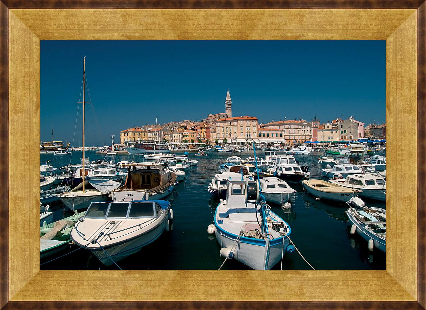Картина в раме - Лодки Хорватия Ровинь
