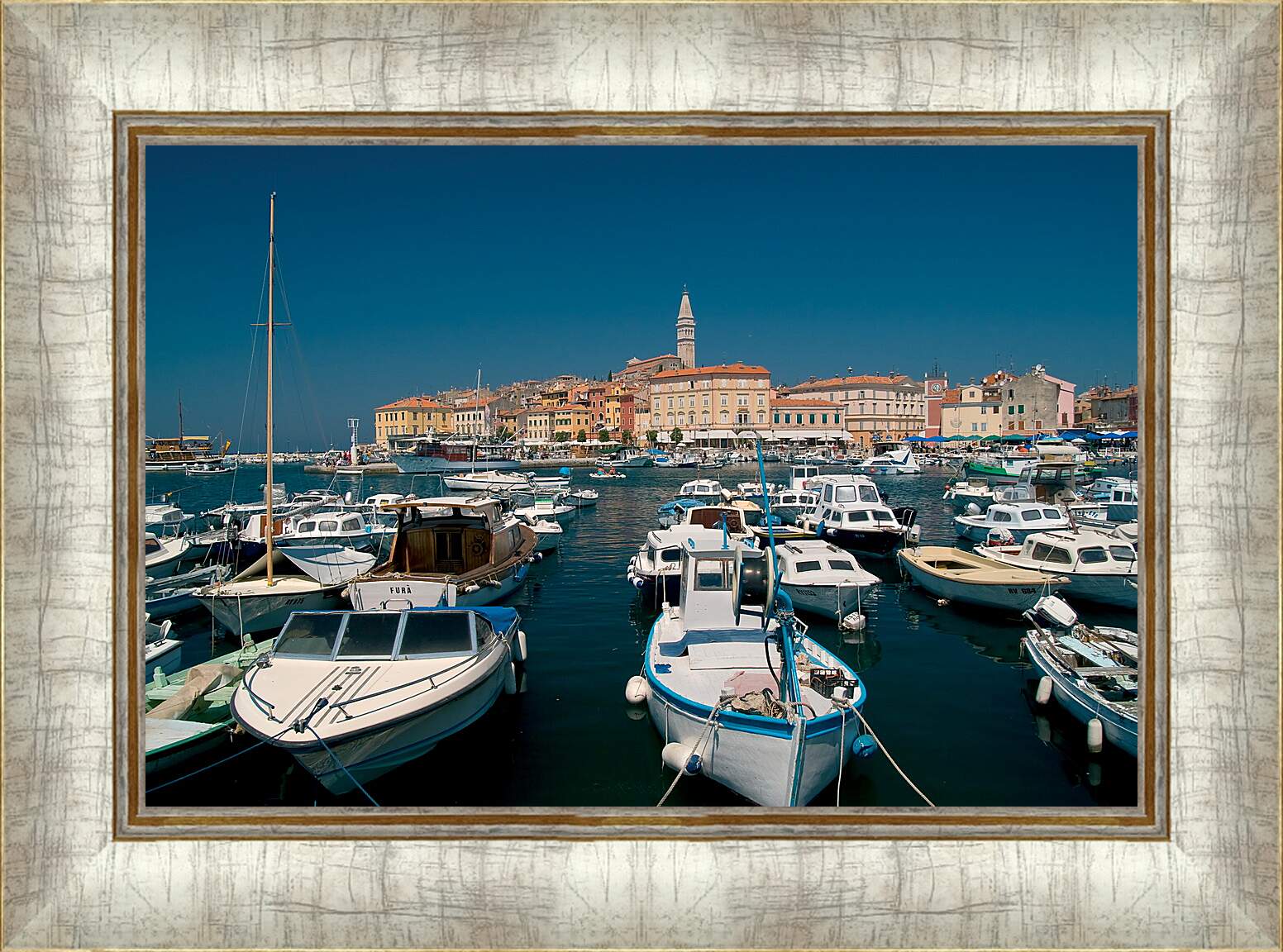 Картина в раме - Лодки Хорватия Ровинь
