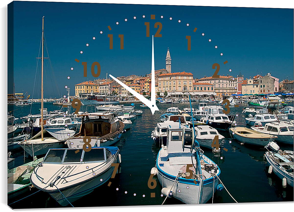 Часы картина - Лодки Хорватия Ровинь
