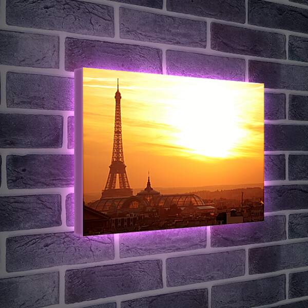 Лайтбокс световая панель - Париж в лучах заката
