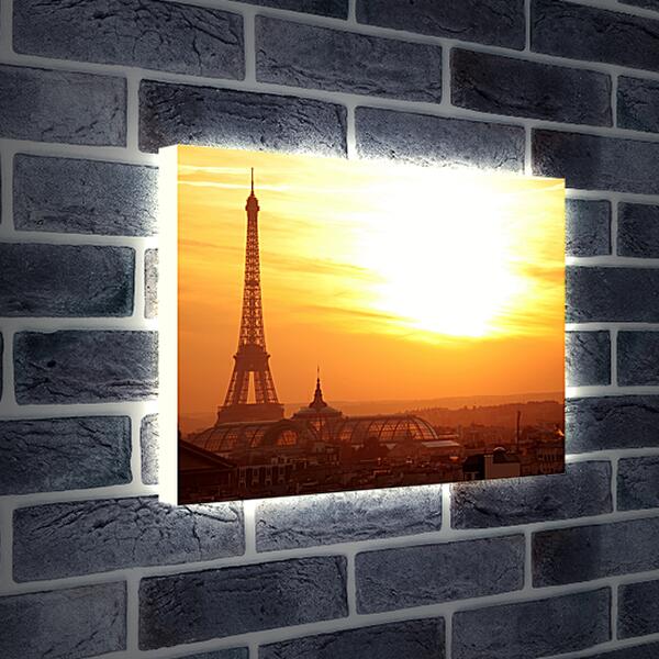 Лайтбокс световая панель - Париж в лучах заката
