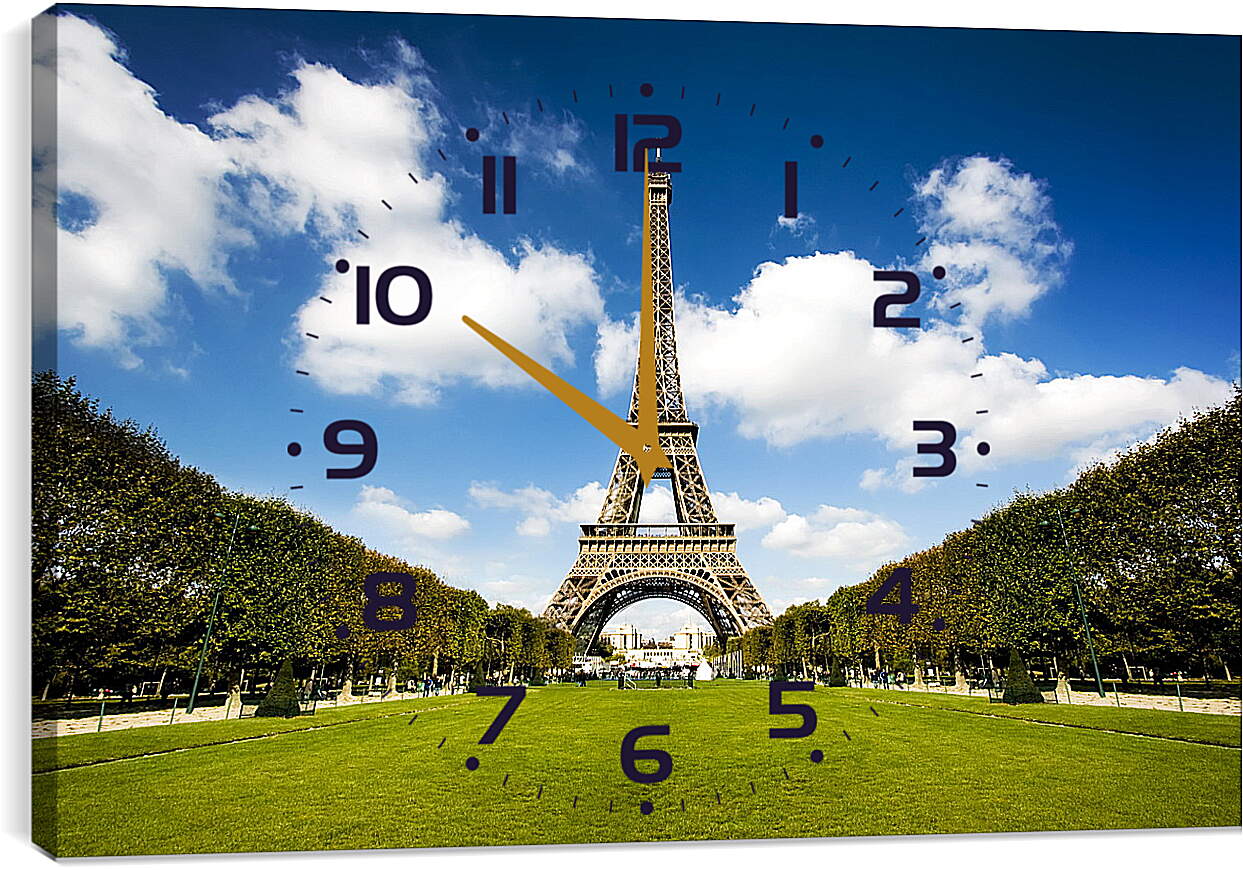 Часы картина - Елисейские поля Эйфелева Башня
